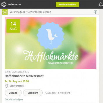 Hofflohmärkte 2021 (Screenshot: nebenan.de)